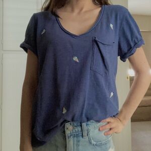 Anthropology Navy Ice Cream Tee